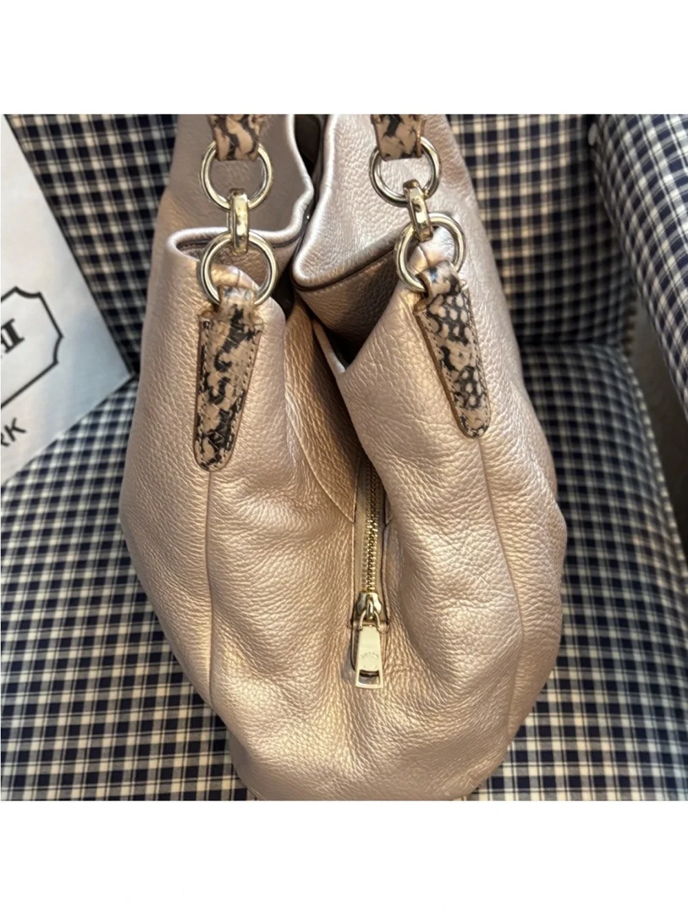 Coach Lexi Hobo Pearl Pink Leather Shoulder Bag
